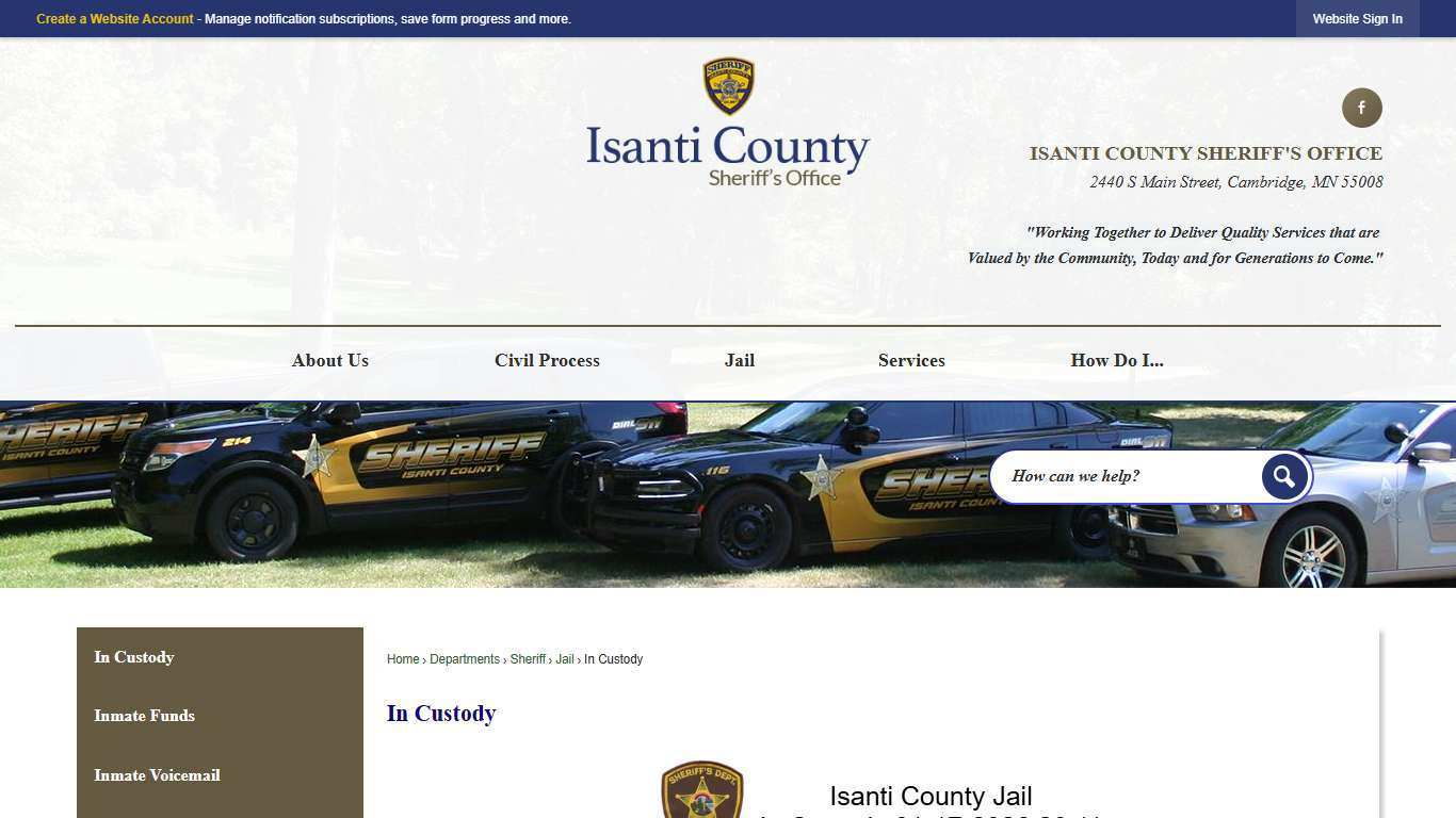 In Custody | Isanti County, MN